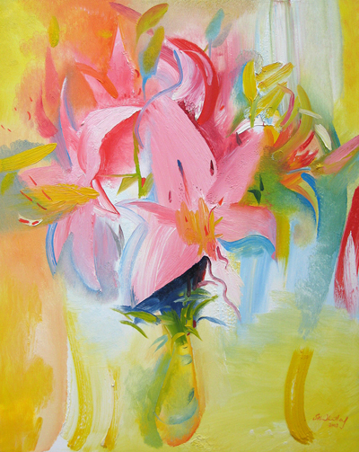 Pink Irises in Florence's Vase