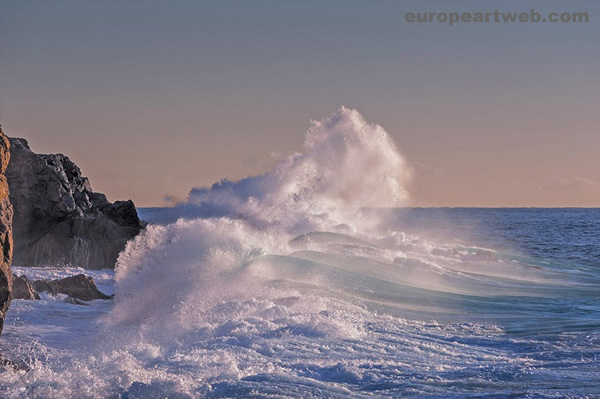 Rough sea of photography